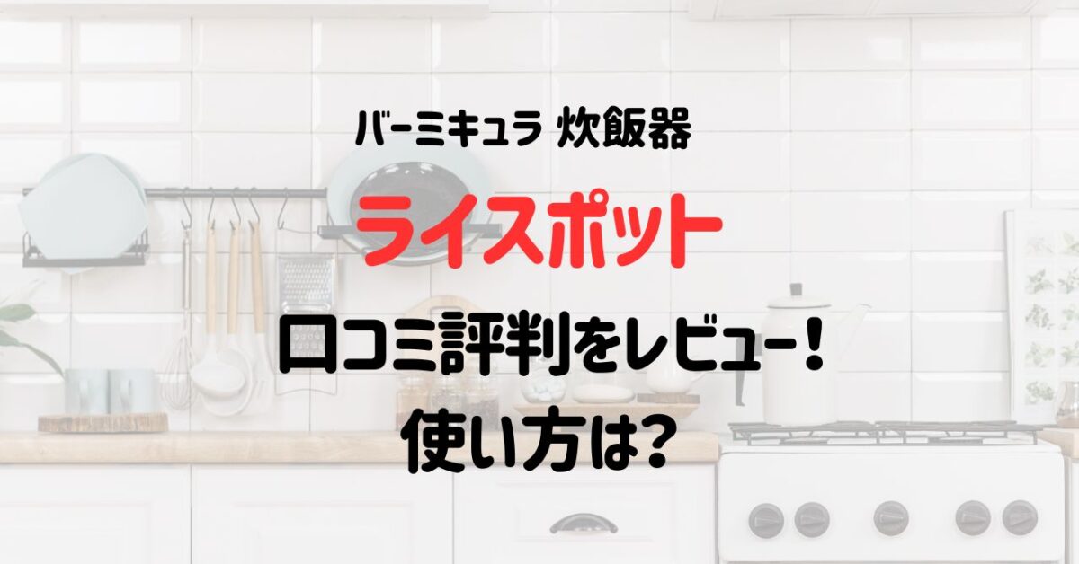 バーミキュラ炊飯器ライスポットの口コミ評判をレビュー！使い方は？