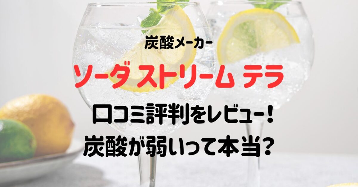 ソーダストリーム テラの口コミ評判をレビュー！炭酸が弱いって本当？