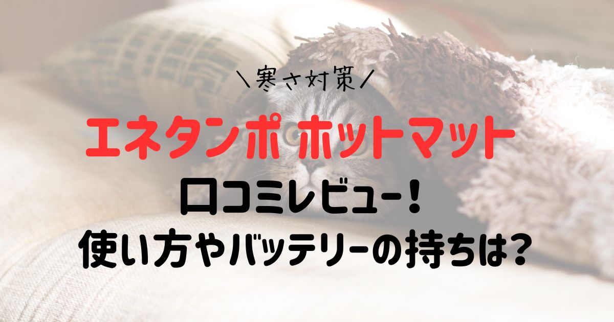 エネタンポ ホットマットの口コミレビュー！使い方やバッテリーの持ちは？