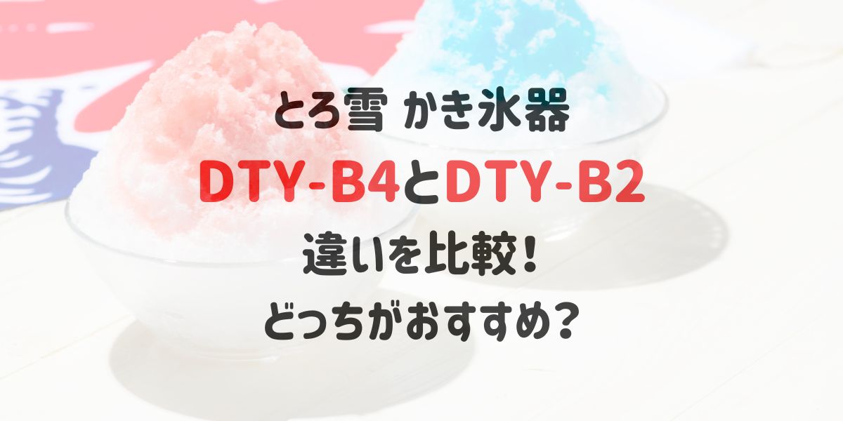 とろ雪DTY-B4とDTY-B2の違いを比較！どっちがおすすめ？