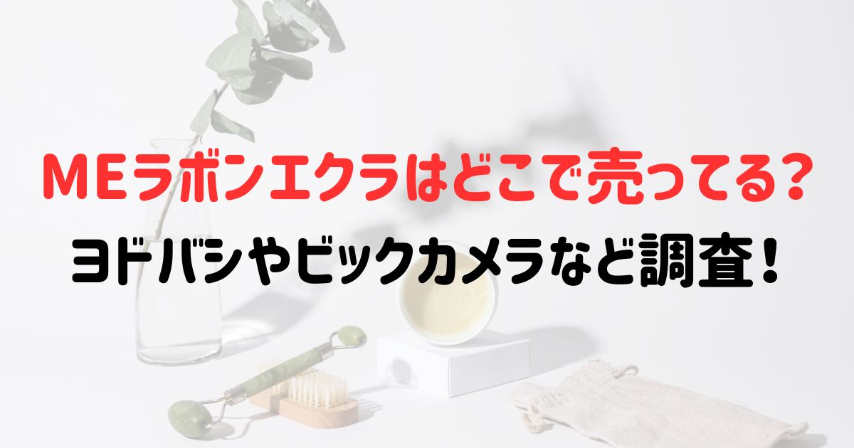 MEラボンエクラはどこで売ってる？ヨドバシやビックカメラなど調査！