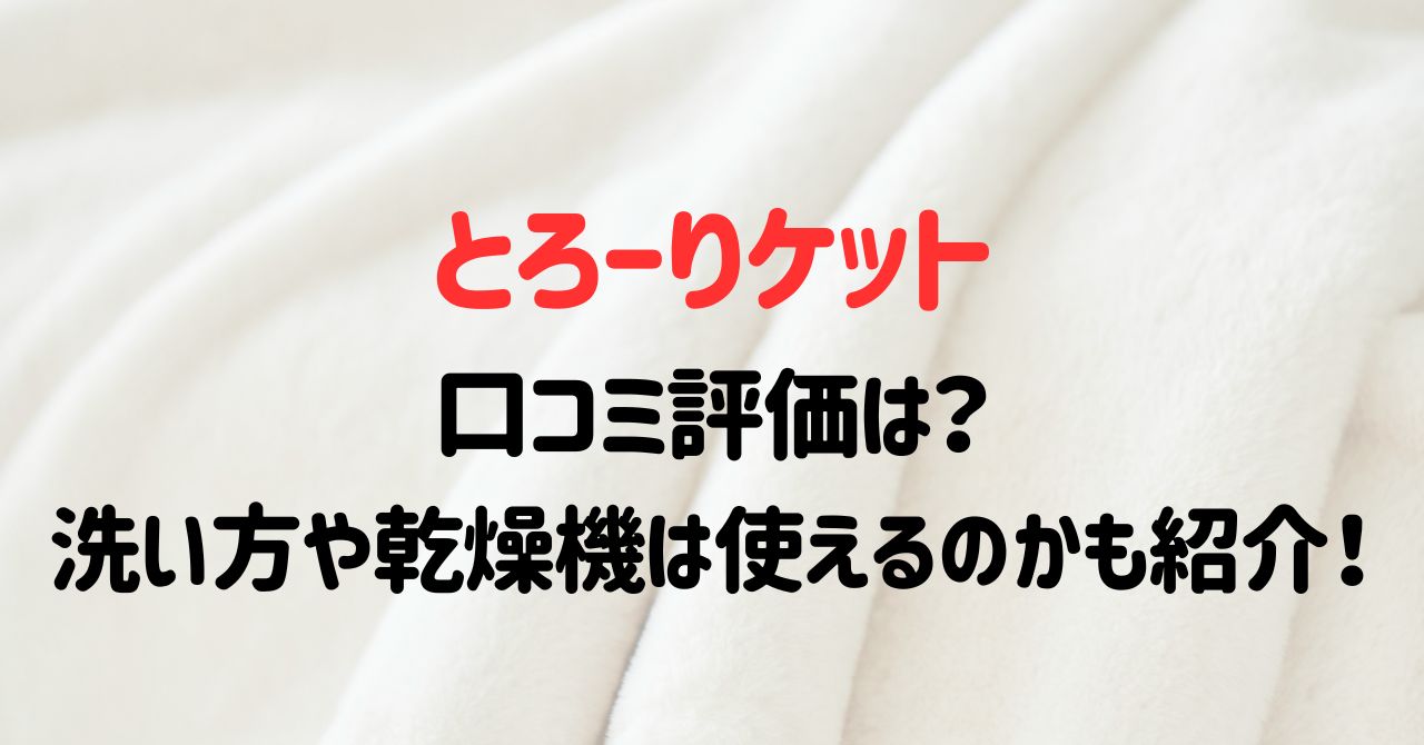 とろーりケットの口コミ評価は？洗い方や乾燥機は使えるのかも紹介！