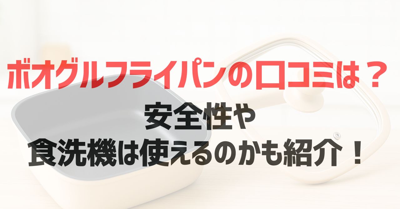 ボオグルフライパンの口コミは？安全性や食洗機は使えるのかも紹介！
