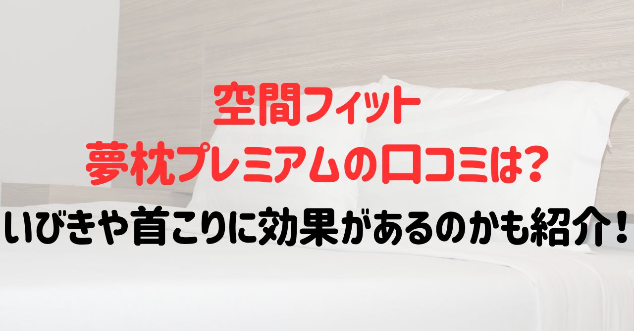 空間フィット夢枕プレミアムの口コミは？いびきや首こりに効果があるのかも紹介！