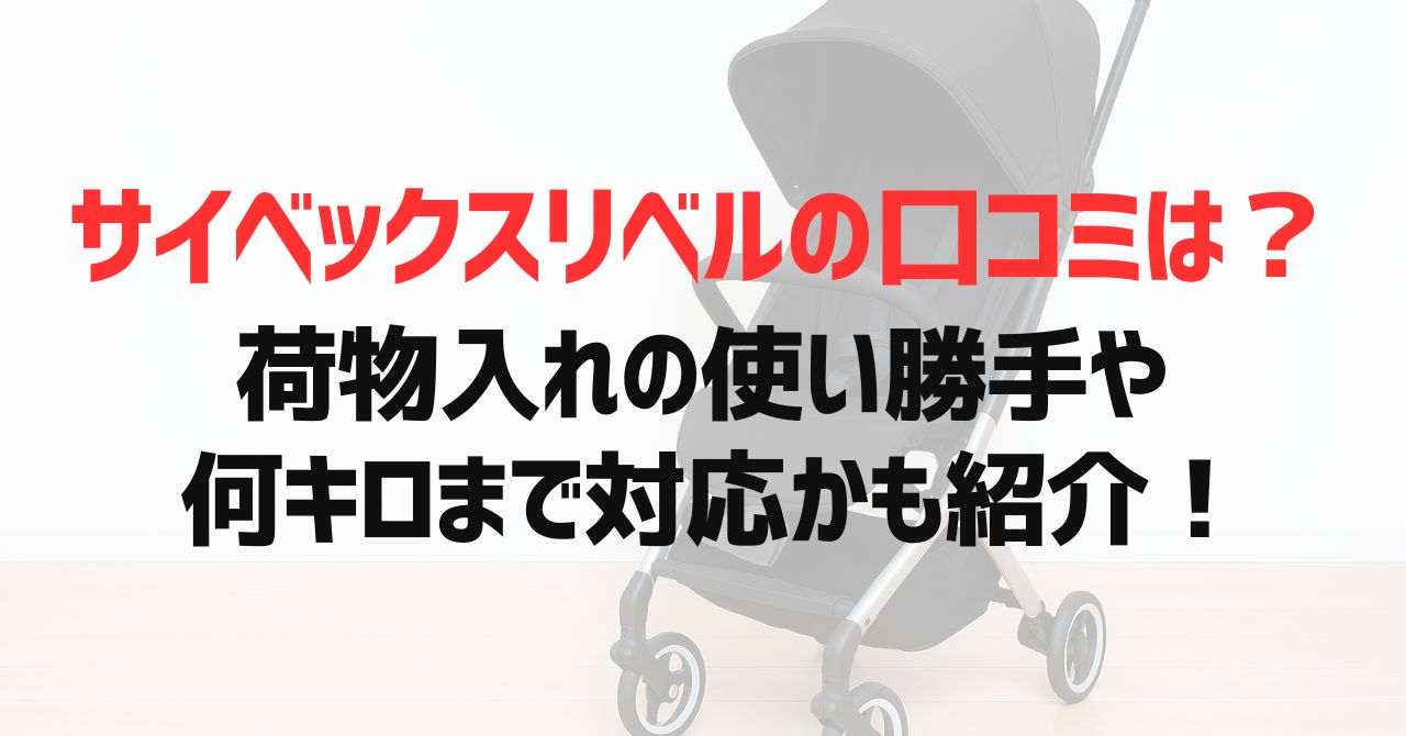 サイベックスリベルの口コミは？荷物入れの使い勝手や何キロまで対応かも紹介！
